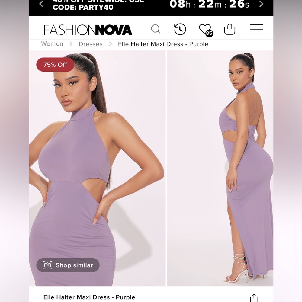 Fashion nova sexy purple dress
